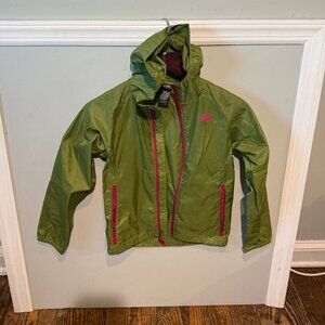 North Face Jacket Hydrenalite Windbreaker Rain Womens Medium Green Pink Full Zip